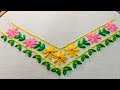 Hand Embroidery:Easy and simple v-shaped latest neck design for kurti by nakshi design art.