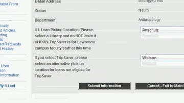 KU Libraries - Change Interlibrary Loan Pickup Location
