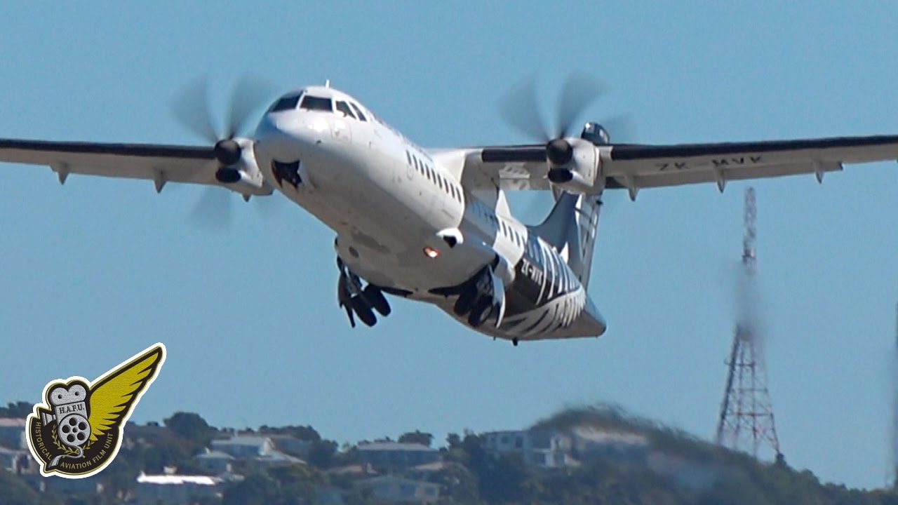 airliners-airnz-atr-72-takeoff-from-wellington-zk-mvk-youtube