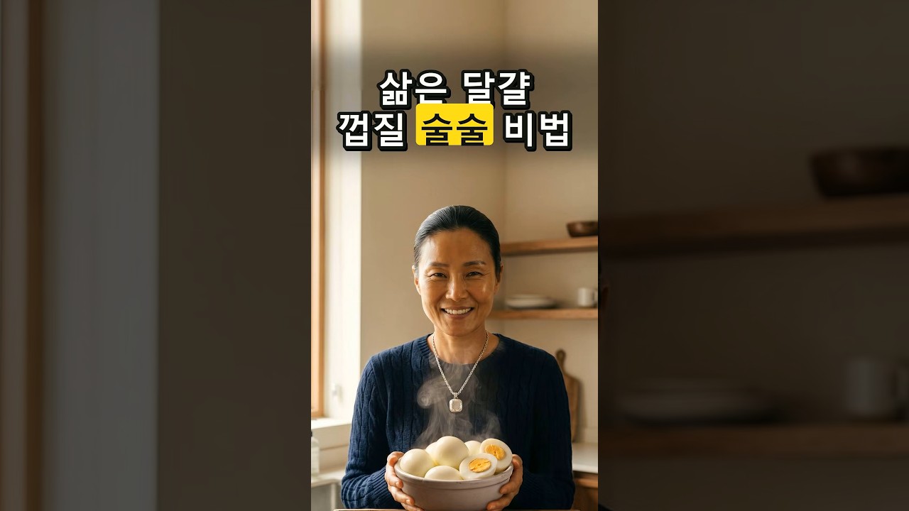 삶은 달걀 껍질 안 벗겨지죠? 삶자마자 이것만 하세요 핵심 2가지 레시피 숏폼 썸네일