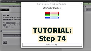 freeCodeCamp | Learn CSS color markers: step 74