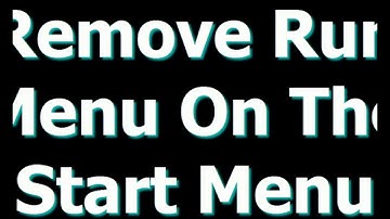 Remove Run Menu On The Start Menu