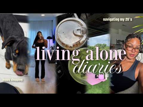 weekly vlog 🎀 | living alone in my 20s + puppy shopping + work days + cleaning +  love island + more