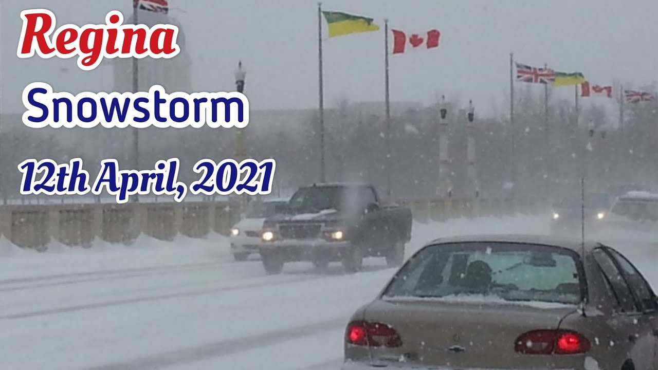 Regina snowfall on April 12, 2021 Blizzard In Regina 2021 regina 