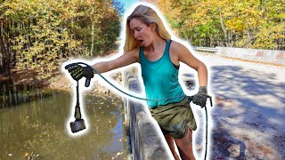 Decades Of Trash And Lost Treasures In The Water - Magnet Fishing A 100 Year Old Dumping Ground