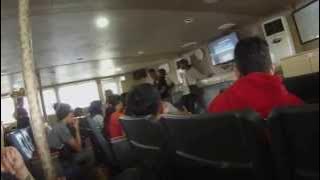 Indonesian punk & street sellers on a Bali - Lombok public ferry, GoPro