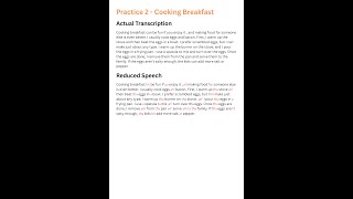 American English Accent|Reduced Speech: Cooking Breakfast