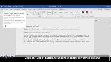 MyGuide: Undoing and Redoing Actions in Word Online