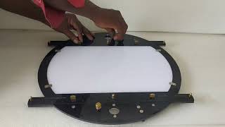 Fancy acrylic disc with movable ACME pegbars for animation desk | Hand drawn animation