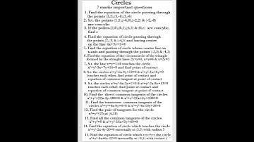 CIRCLES INTER 2ND YEAR IMPORTANT LONG QUESTIONS