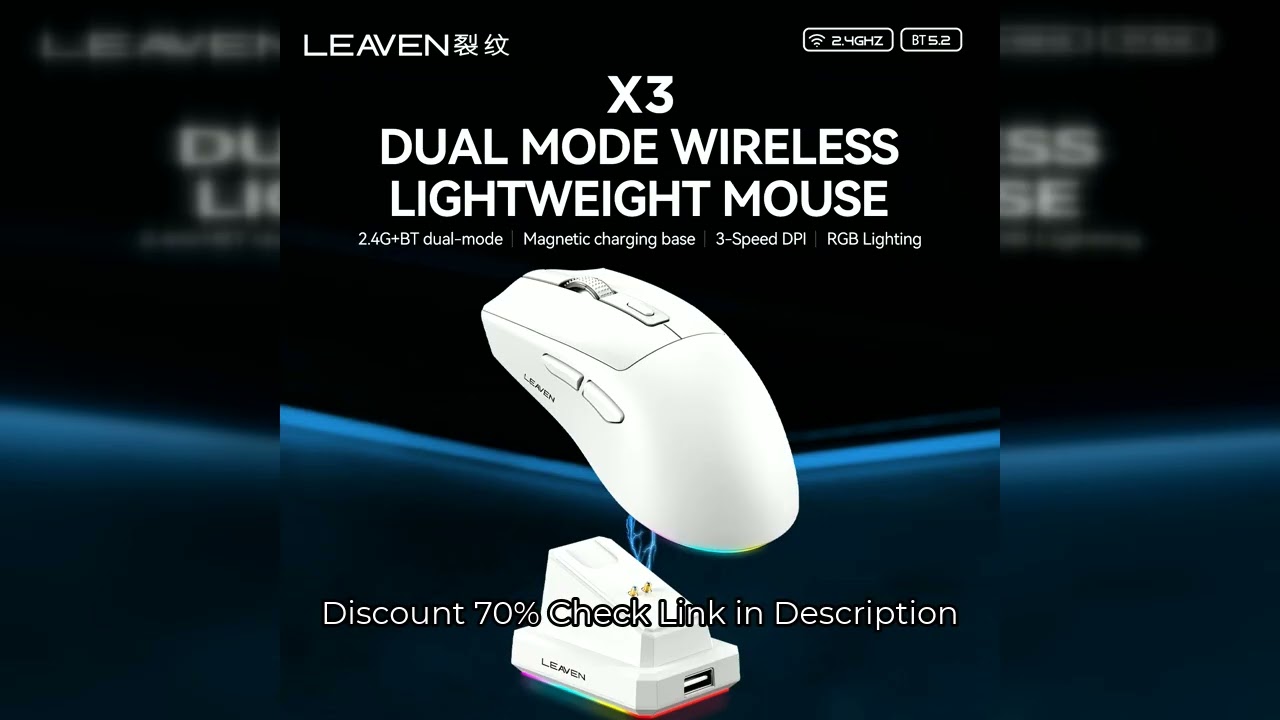 LEAVEN X3 2.4G Bluetooth Dual Mode Receiver Optical Mouse Wireless Gaming Mouse 1600DPI Bluetooth Co