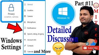 Windows 10 settings :PrivacySetting🖥🖱💡Location,Camera,Mic,Contact,Radio,Bkgnd Apps|Part 11 Detailed screenshot 3