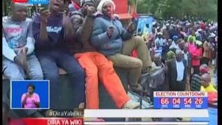 Rais Uhuru akiandamana na naibu William Ruto watembelea wakaazi wa Nyandarua wakiuza sera za Jubilee