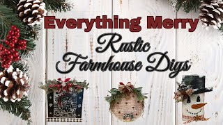 EASY Dollars Tree Farmhouse Christmas DIYs/ Rustic Farmhouse Christmas DIYs/ Everything Merry/