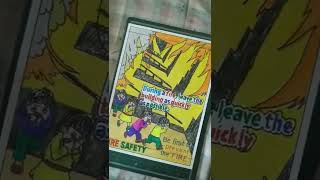 leave the building as quickly as possible/ Fire Safety poster/ safety poster.