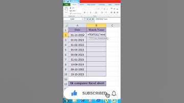 Months Name Dates in #excel #computer#exceltips #short#viralshorts #youtubeshortsviral #shortvideo