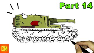 Cara Menggambar Tank Kartun SU-76 | Gerand | Part 14