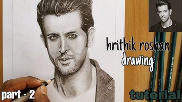 hrithik roshan drawing tutorial | how to draw hrithik roshan step by step | part - 2 |