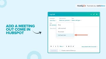 How to add a meeting out come in HubSpot