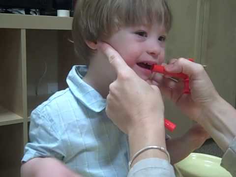 Sam doing Oral Motor Speech Therapy With Jennifer ...