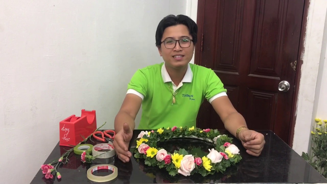 Hướng dẫn làm vòng hoa nguyệt quế | vòng hoa đeo cổ |... - youtube