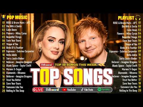 Bruno Mars, Adele, Maroon 5, Rihanna,The Weeknd, Ed Sheeran, Sia 🌟🌟 Billboard Top 50 This Week