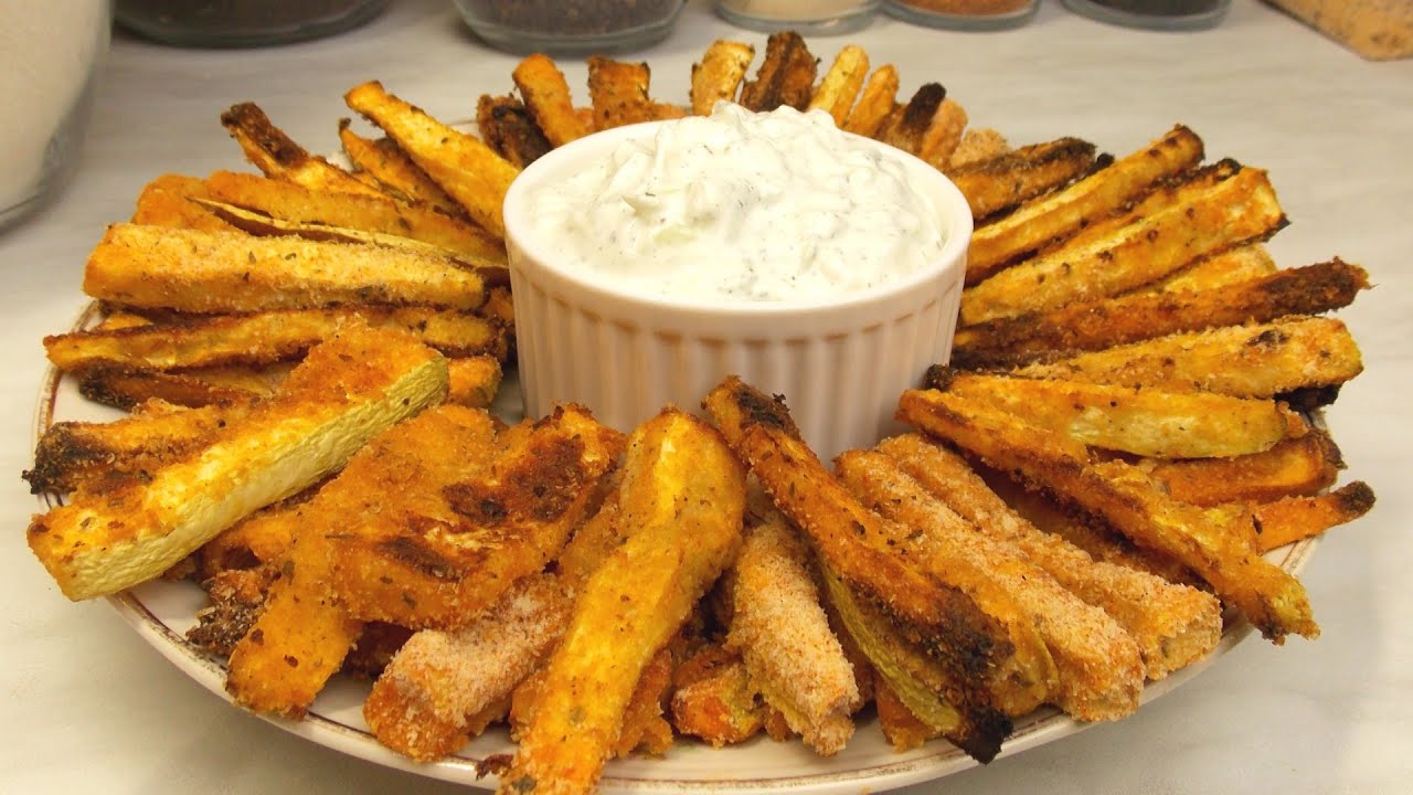 Štapići od Tikvica sa Tzatziki (Caciki) salatom