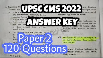 UPSC CMS Answer key Paper 2
