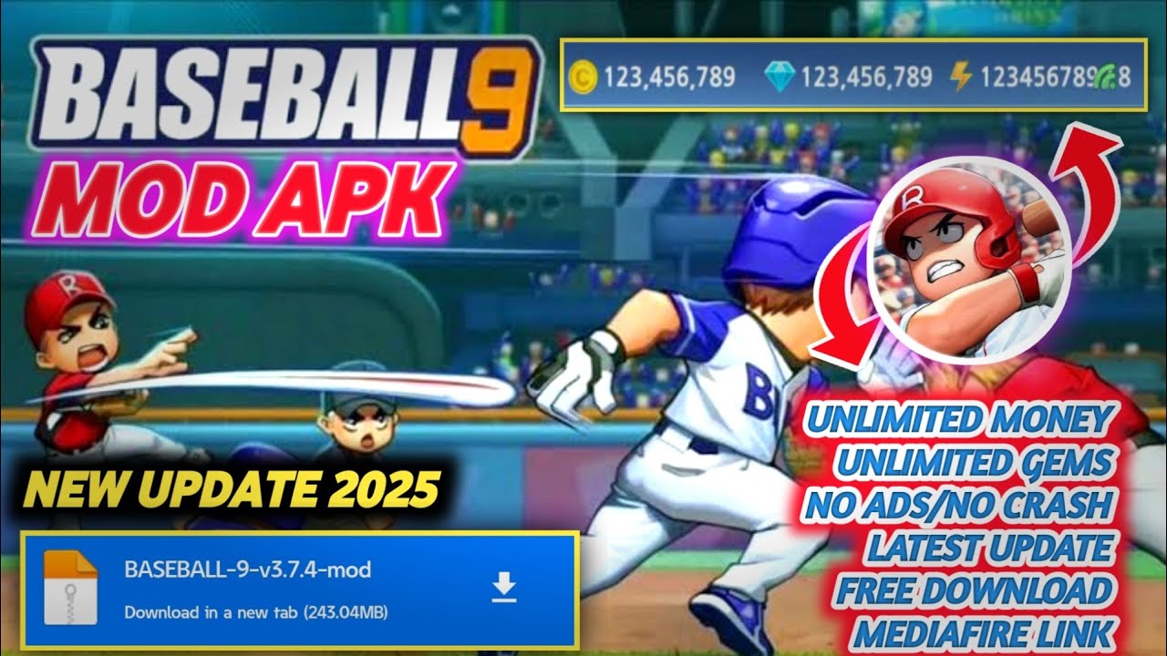 🔥Unlimited Gems, Money Baseball 9 Mod Apk Terbaru 2025 YouTube