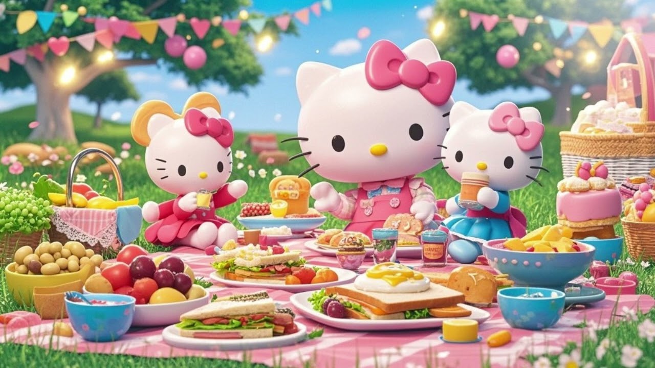 Hello Kitty Picnic 🎀🍓 | Fun Outdoor Adventure for Kids - YouTube