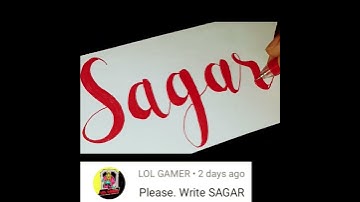 Sagar name calligraphy with pen | #shorts #calligraphy