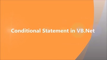 Conditional Statement VB Net | .Net Programming | | V.H.N.S.N.College (Autonomous)