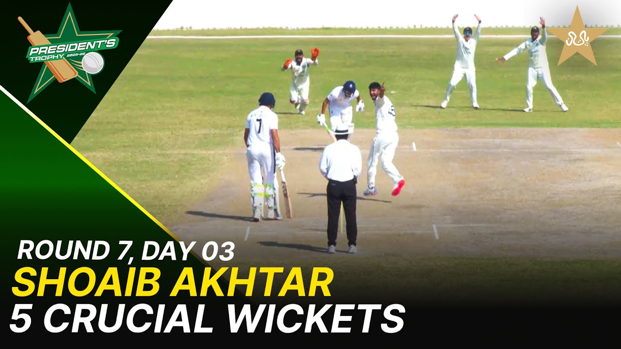 Shoaib Akhtar Claims 5 Crucial Wickets | KRL vs GGL | President Trophy 2025-26 | Day 3 | PCB | M2Y1T
