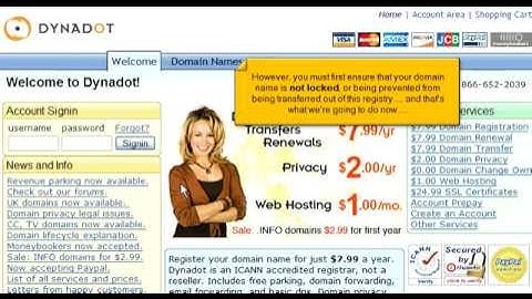 Transferring domain names away from DynaDot.com
