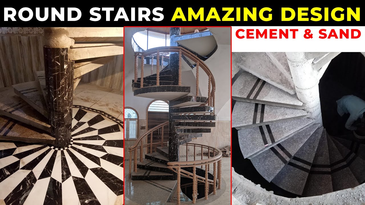 Round Stairs Model with Rangoli | Round Sidi Kaise Banaye | Gol Podi Ke ...