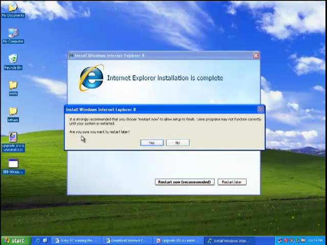 update internet explorer xp