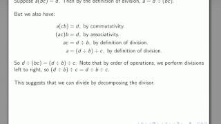 Math for Elementary Education 720 Division by Decomposition