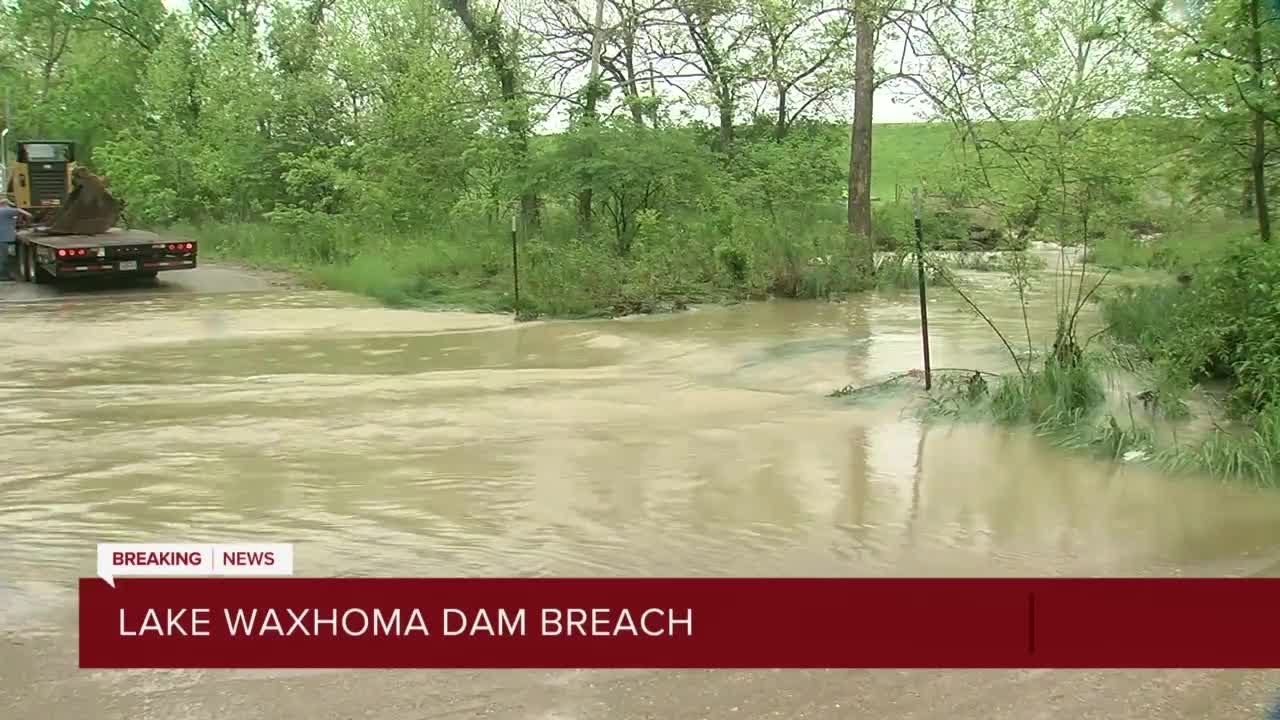 Breach in dam at Lake Waxhoma near Barnsdall YouTube