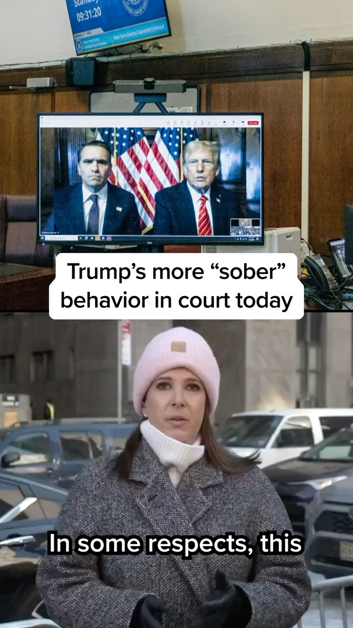 Trump's more 'sober' behavior in court today