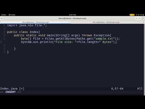 Get file Size in Bytes using Java