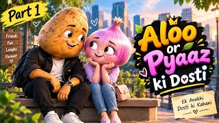 🥔🧅 Aloo Aur Pyaaz Ki Dosti ❤️ | Ek Anokhi Dosti Ki Kahani | Part 1 | 3D Cartoon Story Guide