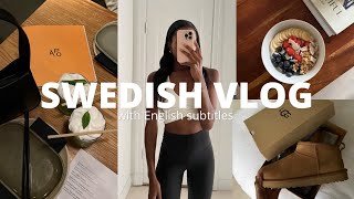 SWEDISH SPEAKING VLOG - with English subtitles | workout, shopping + haul, going out to dinner