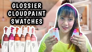 Glossier Cloud Paint SWATCHES| All shades| Morena Skin| Vlogmas#1