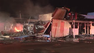 Two fires in one week, vacant Fresno building burns down, then demolished