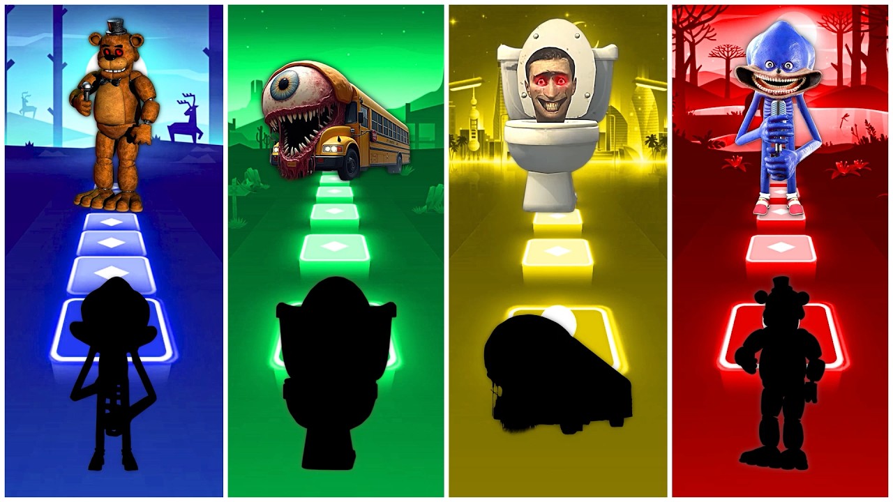 FNAF 🆚 School Bus 🆚 Skibidi Toilet 🆚 Shin Sonic | Coffin Dance cover!