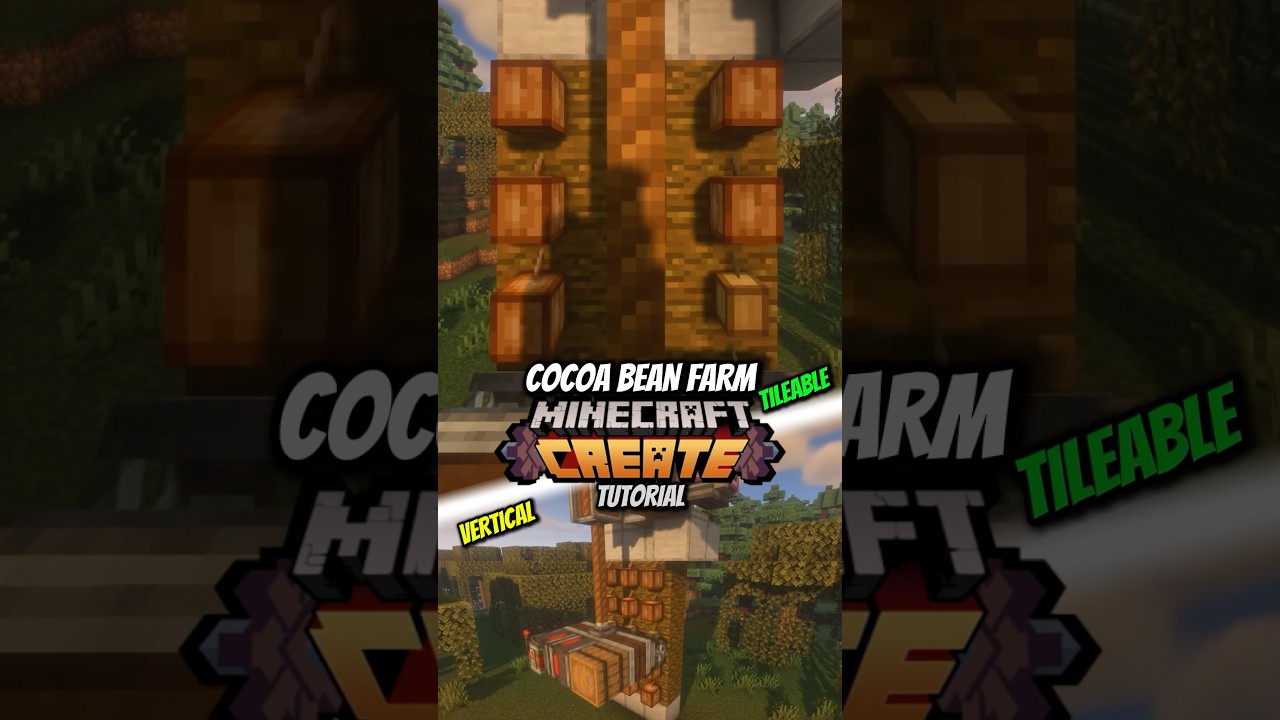 Vertical Cocoa Bean Farm Minecraft Create 