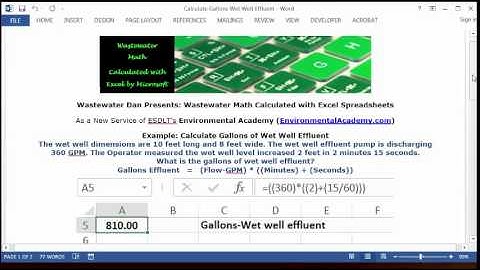 Calculate Gallons of Wet Well Effluent