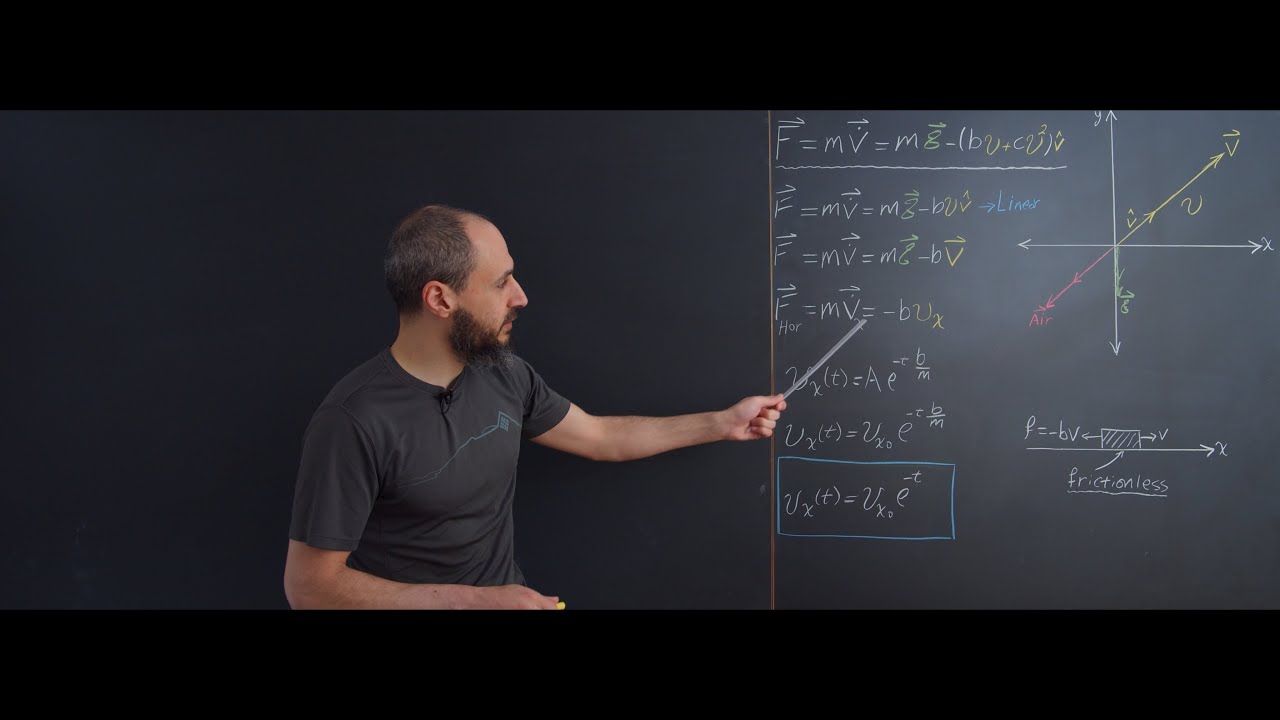 15-Air Resistance eq sol (1) | حل معادلة مقاومة الهواء