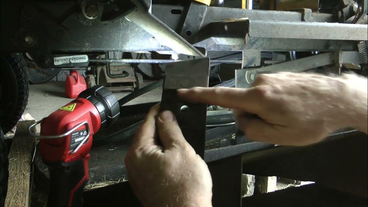 How to change cutter V belt on Greenfield Ride on mower. YouTube