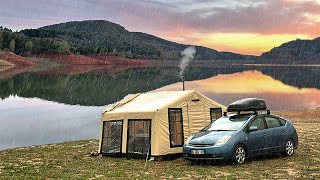 THUNDER STORM AND TORRENT RAIN CAMPING WITH INFLATABLE TENT WITH WOODEN STOVE by Çocuklu Kampçılar 24,354 views 1 month ago 46 minutes